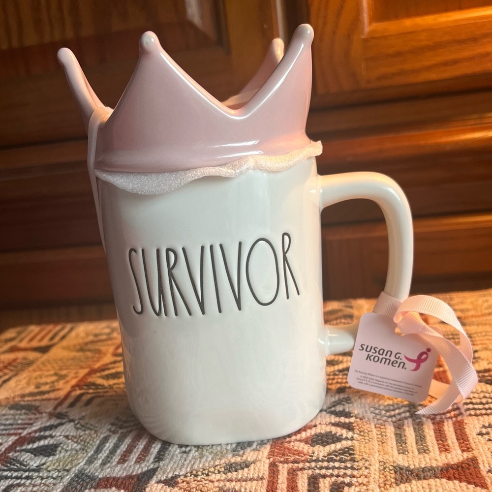 RAE DUNN  Breast cancer Survivor Mug with Crown